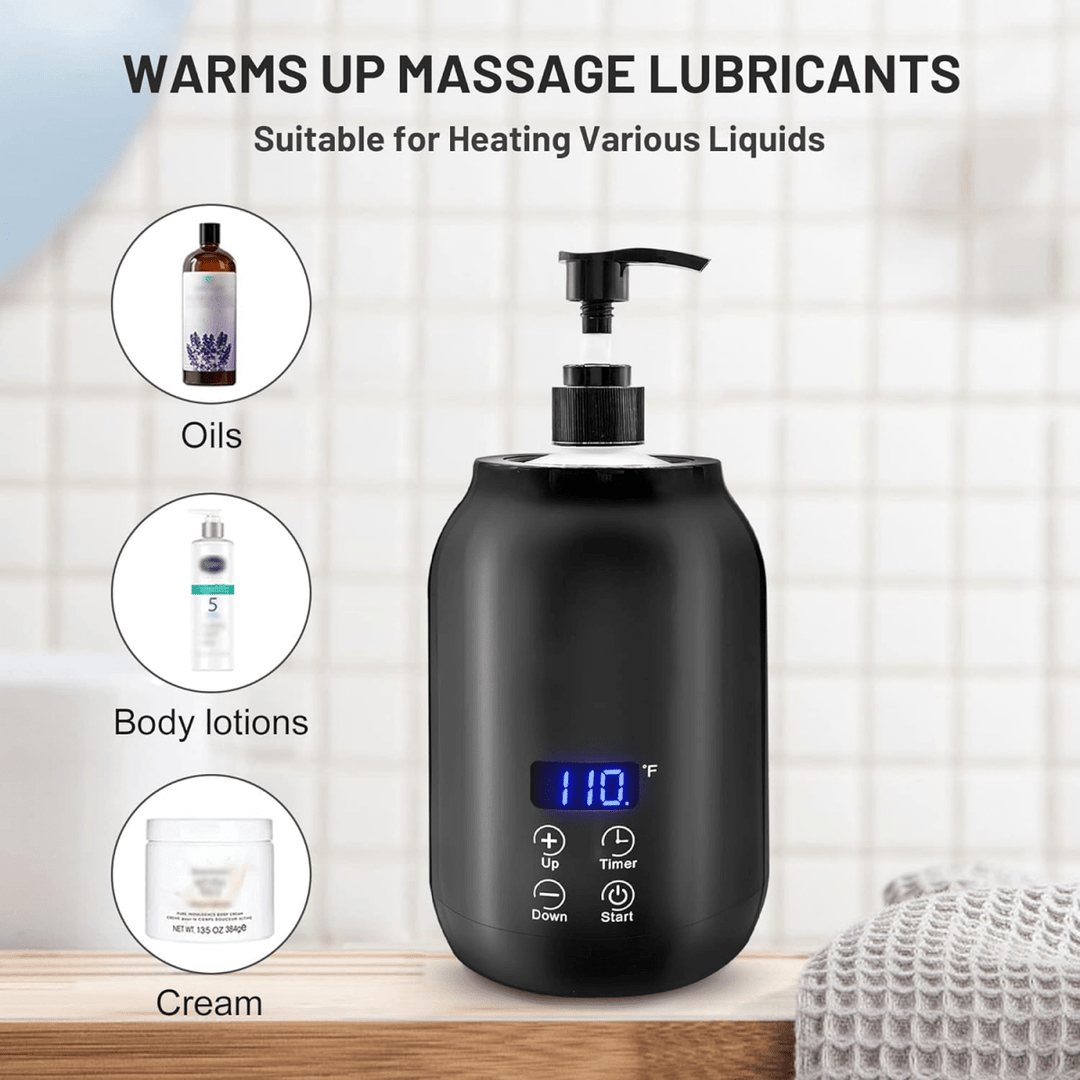 Electric massage oil warmer with temperature control, perfect for professional spa, therapy, and relaxation.