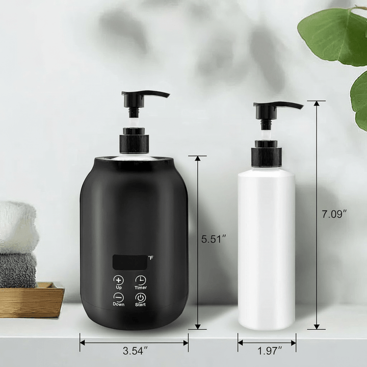 Sleek professional electric oil warmer, ensuring heated massage oil for luxurious spa and therapy treatments.