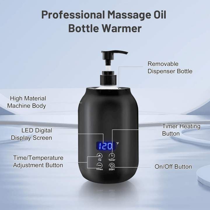 Versatile electric massage oil warmer, suitable for professional spa, salon, and at-home wellness therapy.