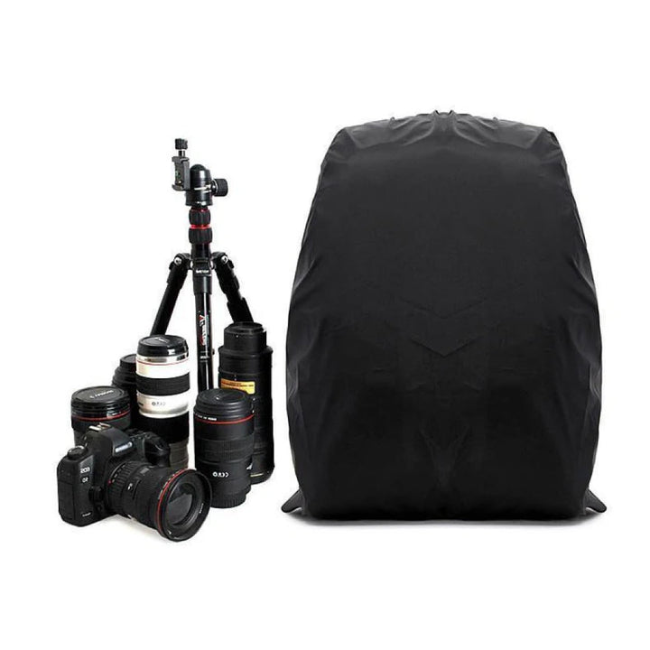 Unisex waterproof camera backpack with customizable compartments for DSLR, lenses, and photography accessories.