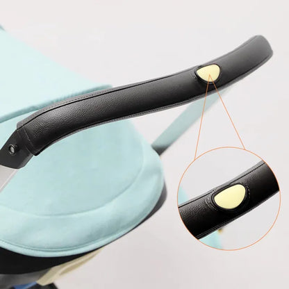 Black universal PU leather handle protector, an essential stroller accessory