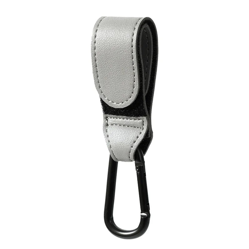 Functional PU leather stroller hook to keep baby items secure and organized