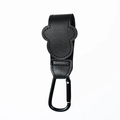 Adjustable PU leather stroller hook clip, versatile parenting solution