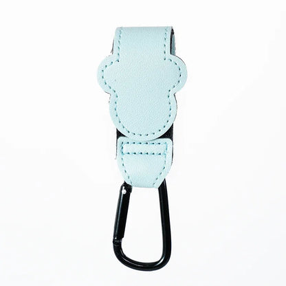 Heavy-duty PU leather stroller hook clip, reliable baby bag hanger