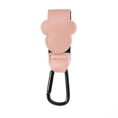 Multi-purpose PU leather stroller accessory hook, simplifies baby outings