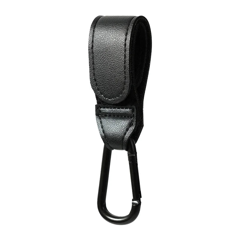Universal PU leather stroller hook, strong clip for all pram models