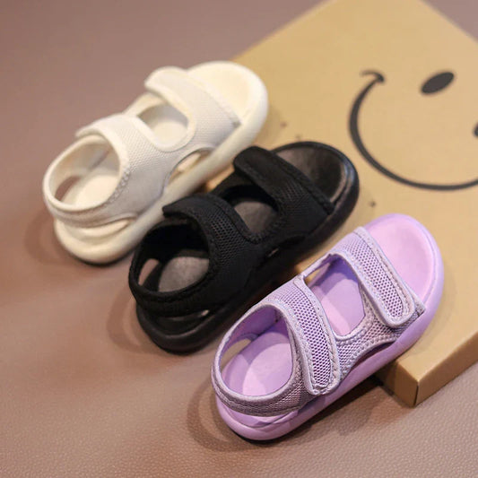 Purple kids' breathable comfort summer sandals for toddlers, perfect for beachwear and easy to wear.