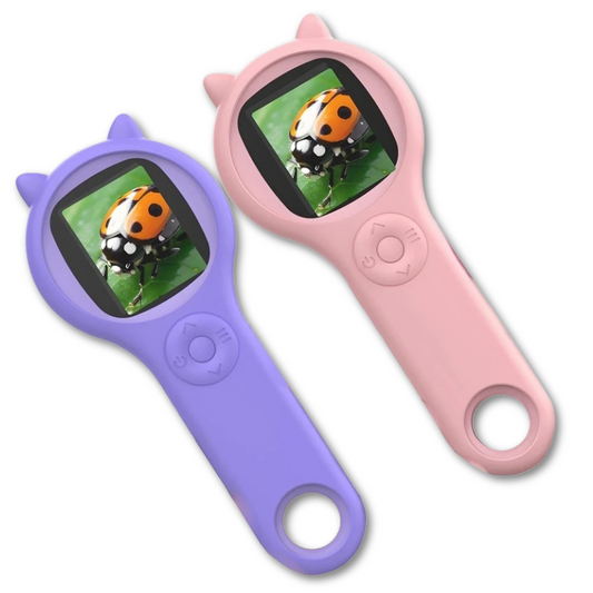 Purple kids' digital microscope with large HD display, perfect for educational science exploration.