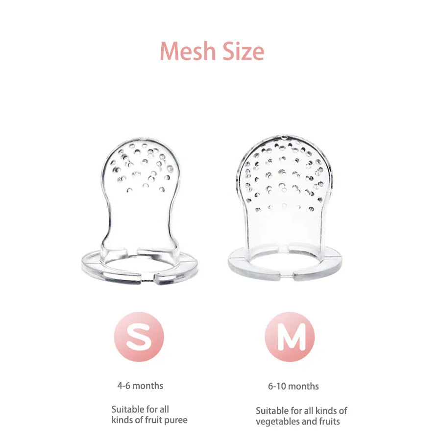Fruit feeder pacifier with a textured silicone nipple for soothing teething babies