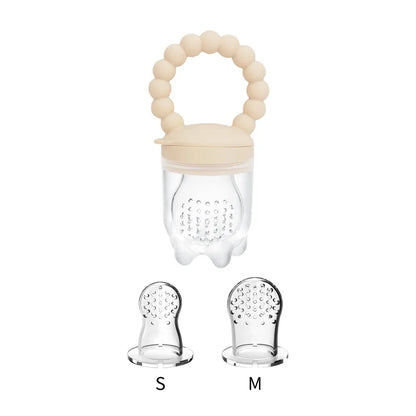 Silicone fruit feeder pacifier in a gender-neutral yellow, essential for baby led weaning