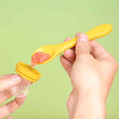 Green baby fruit feeder pacifier, a safe and BPA-free teething toy for infants