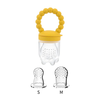 Ergonomic baby fruit feeder pacifier, designed for small hands during infant feeding