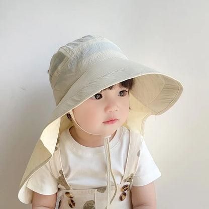 Kids outdoor sun hat: quick-dry, cartoon-themed fisherman design for UV protection