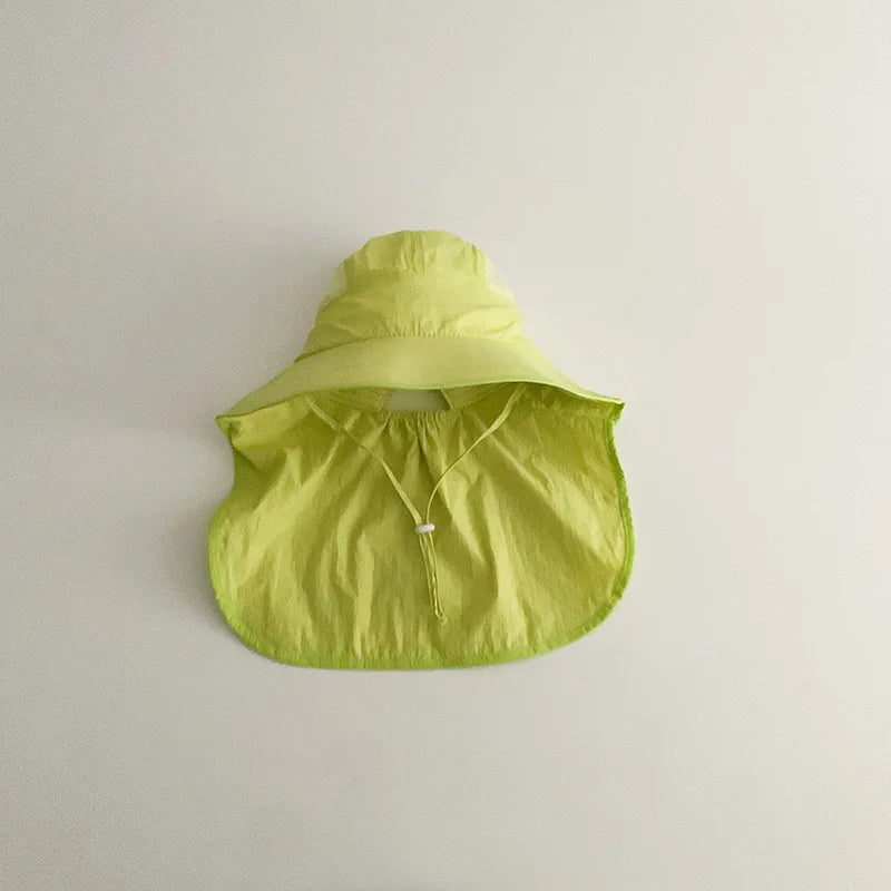 Kids beach hat: Quick-dry cartoon fisherman style, provides sunshade and UV protection