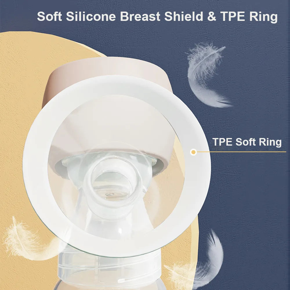 Electric breast pump with intuitive LED screen for easy mode adjustments, comfortable & quiet.