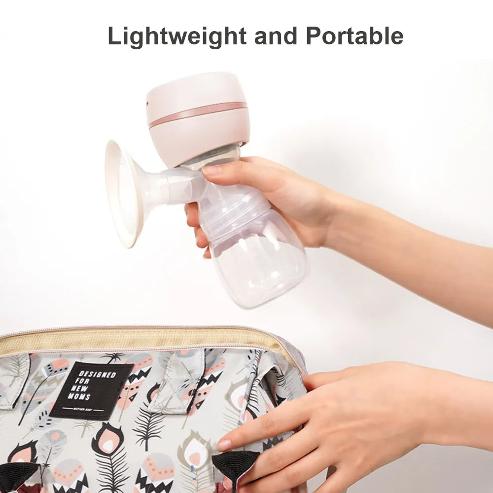 Rechargeable electric breast pump offers convenience & freedom for nursing moms, portable design.