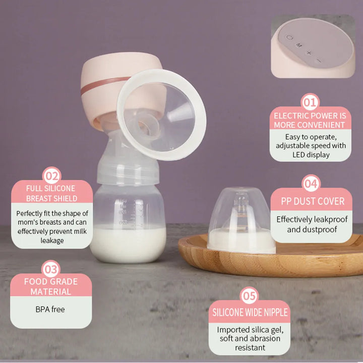 Rechargeable electric breast pump, portable design for on-the-go nursing & feeding, mom essential.