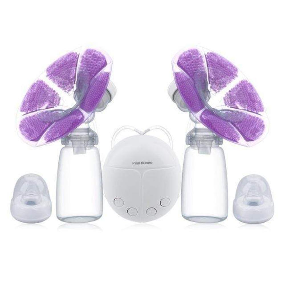 Quiet electric double breast pump for new moms, designed for efficient milk expression and comfortable breastfeeding.