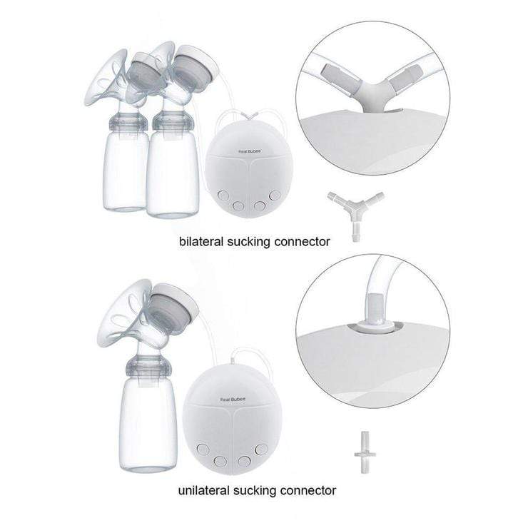 New mom using a quiet electric double breast pump, demonstrating its ease of use for efficient milk expression and comfort.