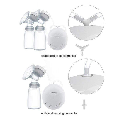 New mom using a quiet electric double breast pump, demonstrating its ease of use for efficient milk expression and comfort.
