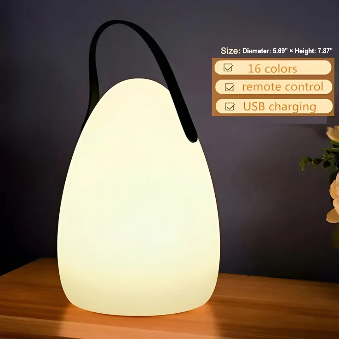 RadianceFlex modern LED table lamp: portable, waterproof, and wireless for any space.