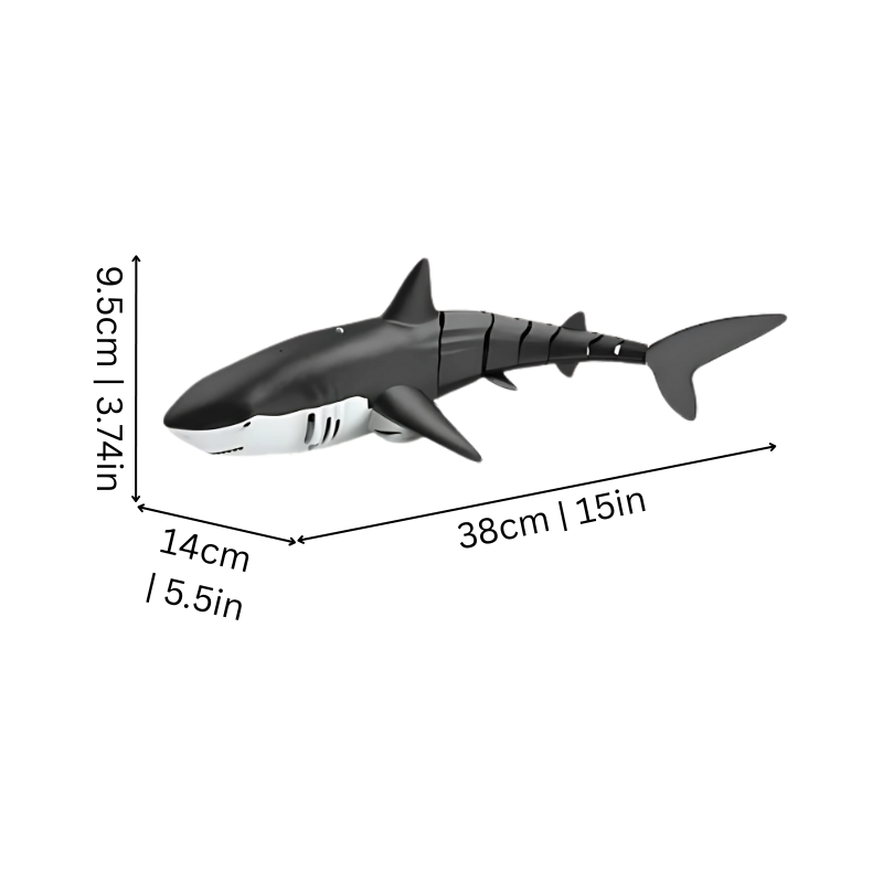 Remote control shark water toy for kids, glowing, with spray function, ages 4-5 outdoor fun