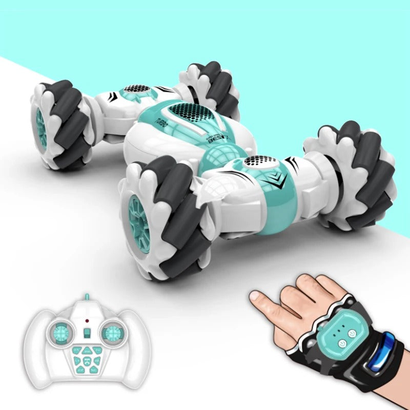 RC Stunt Gesture Control Car, 4WD remote control toy for kids, performs stunts, durable.