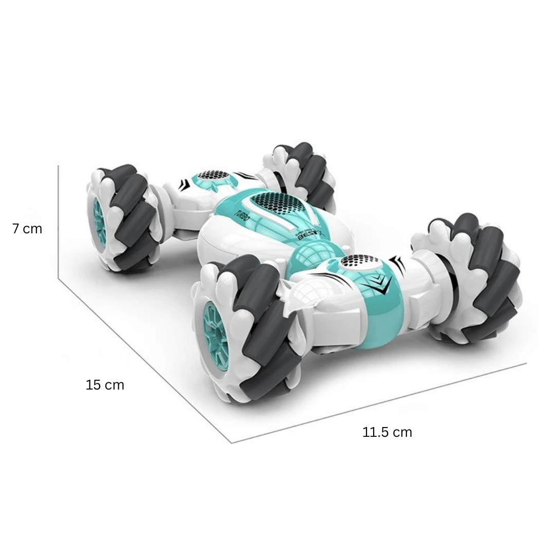 RC Stunt Gesture Control Car in action, durable kids toy, great for outdoor racing and stunts.
