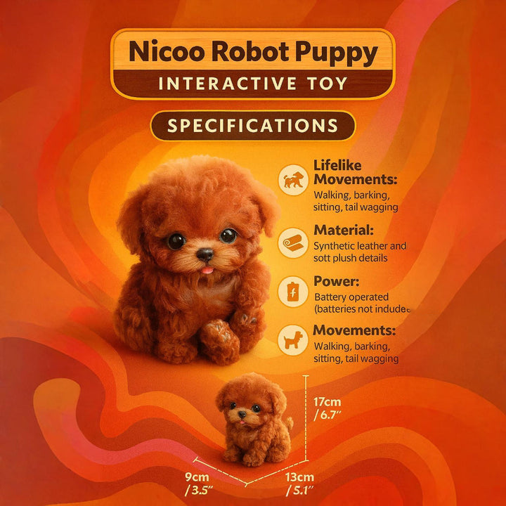 Realistic interactive walking puppy robot toy for kids, wags its tail & barks, a perfect electronic pet.