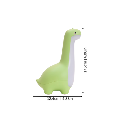 Cute green dinosaur night light, a perfect sleep aid for children's nursery decor.
