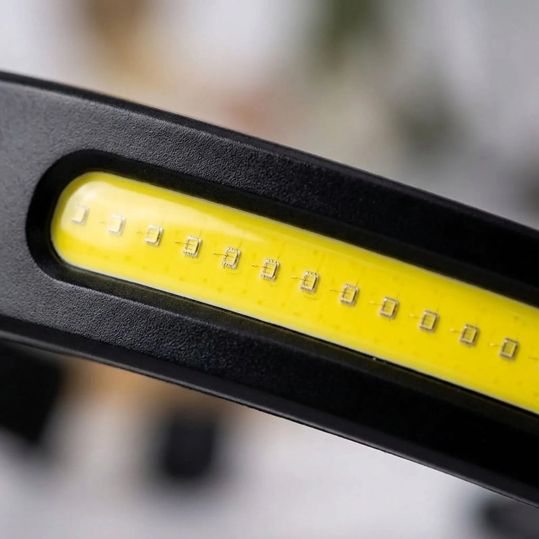 Bright wide beam rechargeable LED headlamp for camping, hiking, and various outdoor activities & work.