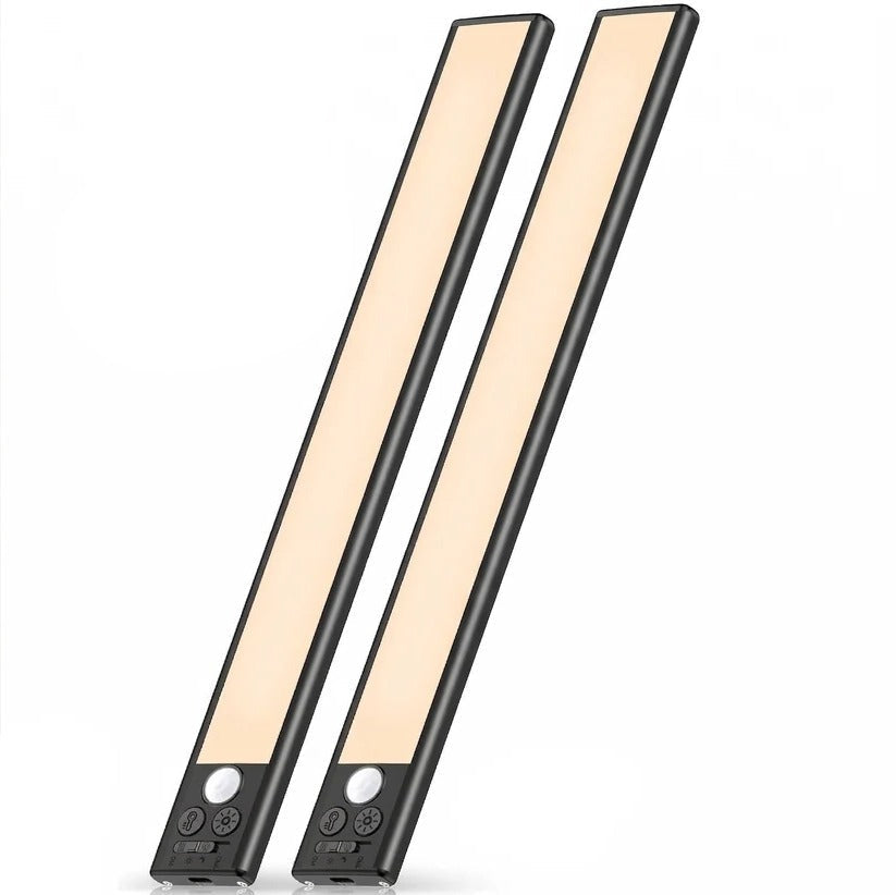 Rechargeable LED under cabinet motion sensor lights (set of 2). Perfect for kitchen & closet.