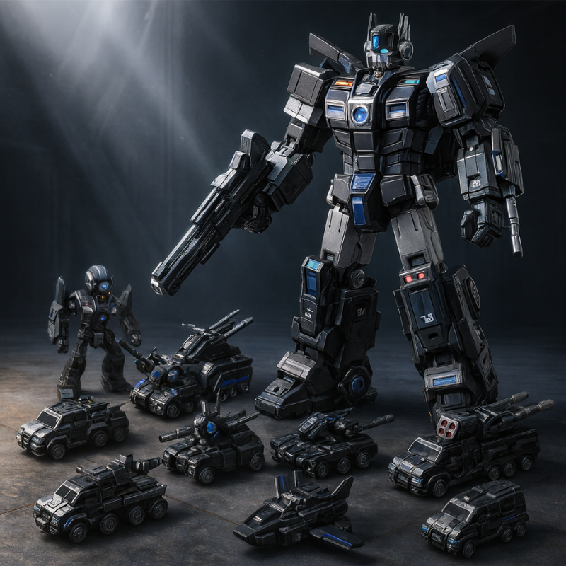 Red and blue kids' transforming robot vehicle toy, encouraging creative play and makes a great gift.