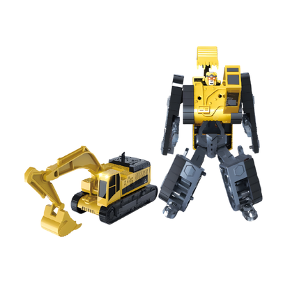 Transforming helicopter toy in flight mode, with spinning rotors and sleek design, perfect for young adventurers.