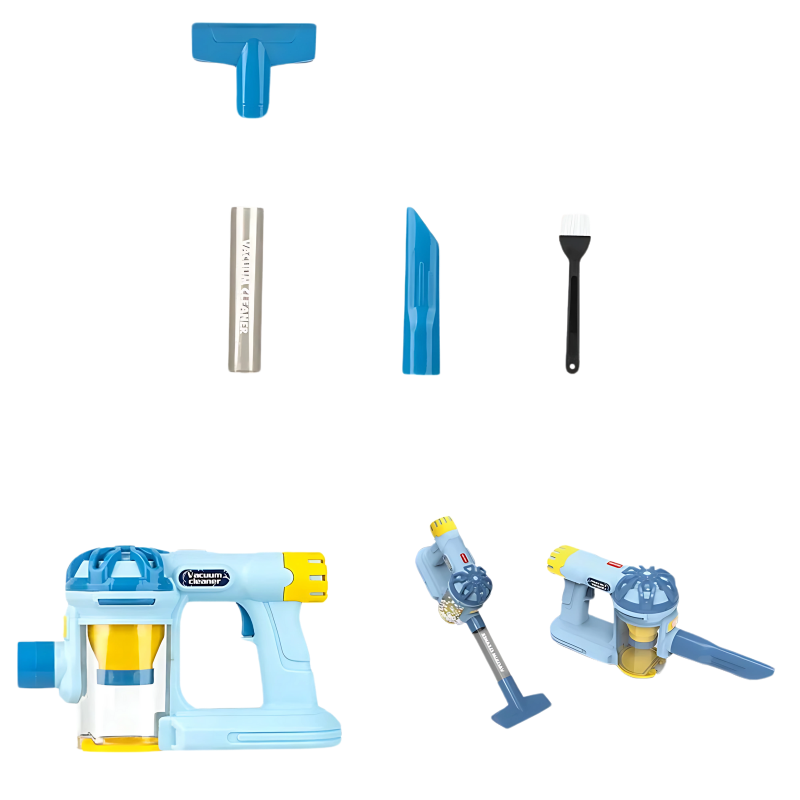 Developmental kids' pretend vacuum cleaner toy, ideal for encouraging toddler activity and learning.