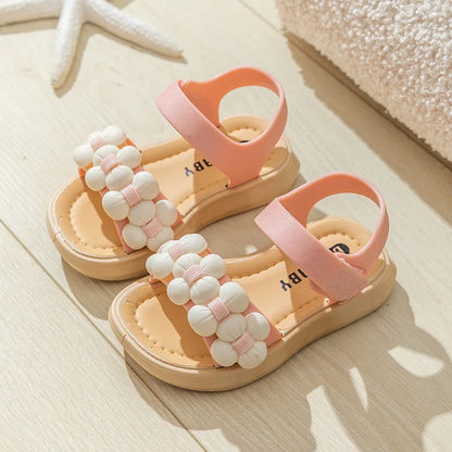 Red anti-slip beach sandals for kids, perfect for summer play and quick dry.