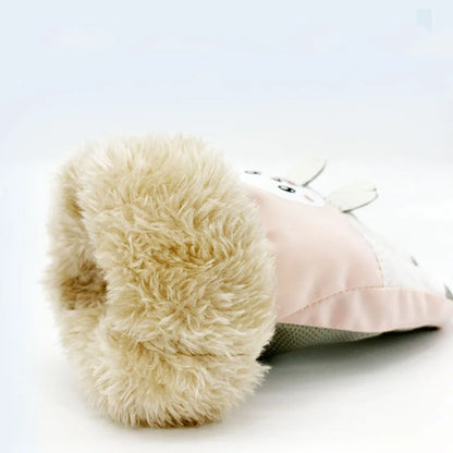 Pair of yellow waterproof ski gloves for kids, ideal snow gear & winter accessories.