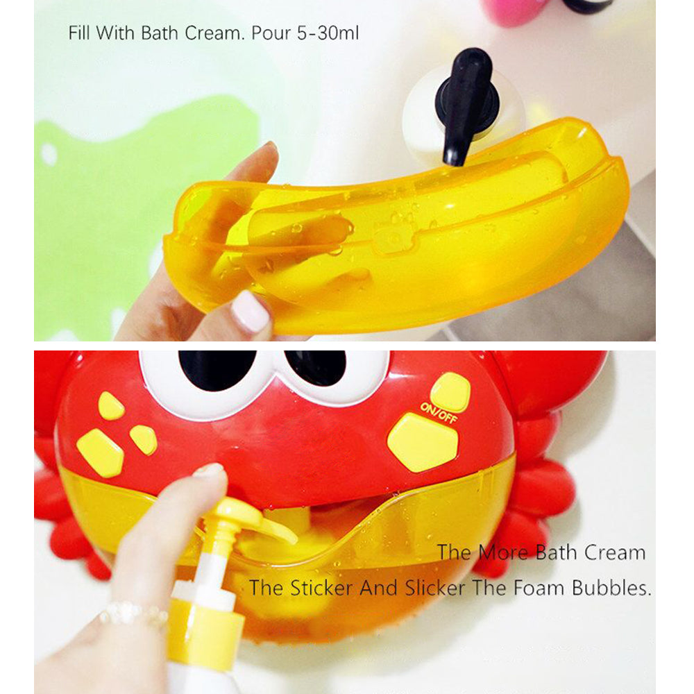 Durable ABS plastic crab bubble maker bath toy, ideal baby gift for water play