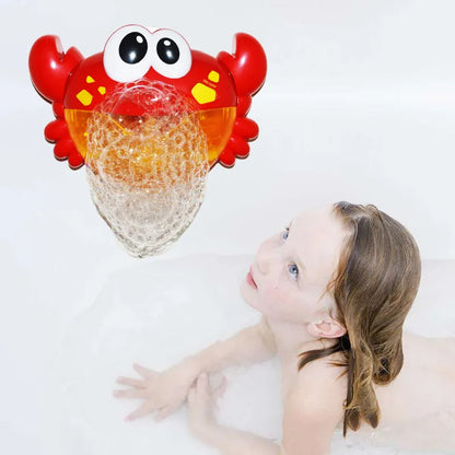 Picture of a baby animal bubble bath toy in action, creating a stream of bubbles