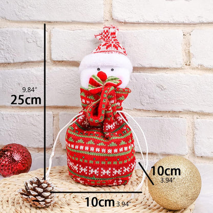 Set of assorted Christmas drawstring bags, ideal for festive gift packaging and seasonal decor