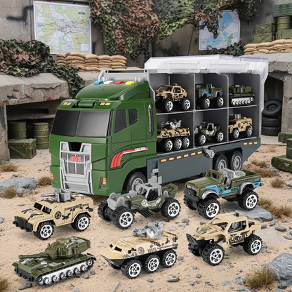 Collection of kids' realistic light & sound vehicle toys: fire, construction, military, rescue, ABS