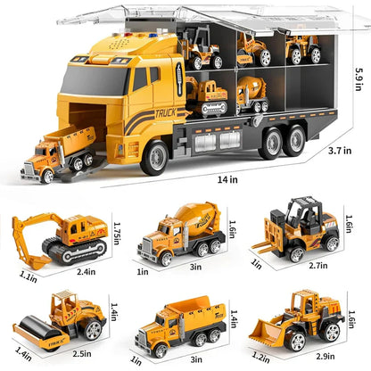 Kids' toy construction vehicle promoting imaginative play, realistic lights, sounds, sturdy ABS plastic