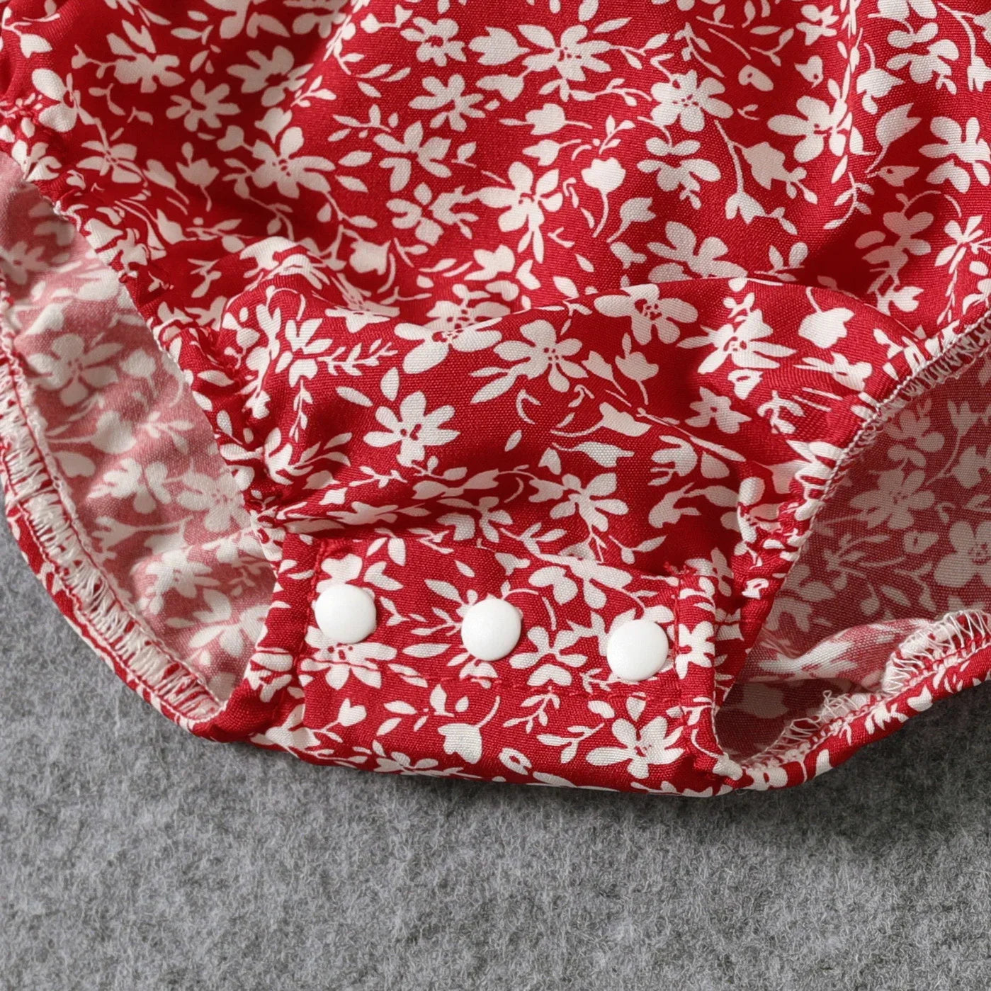Red floral off-shoulder shirred dress in polyester spandex for women and girls