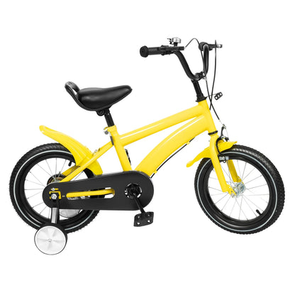 Safety-focused childrens bicycle with wide training wheels, offering stability for 2-4 year old beginners.