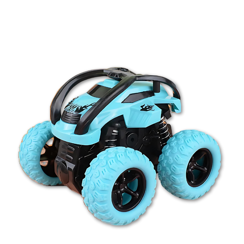 Green durable kids' monster truck toy with 360 spinning action, perfect push & go off-road vehicle