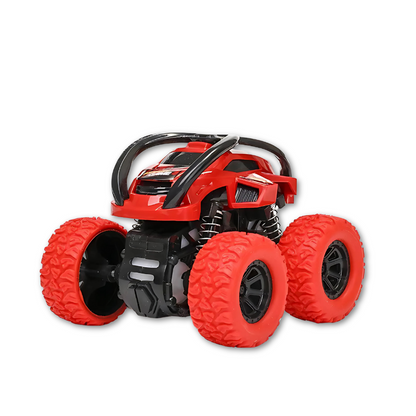 Yellow kids' monster truck, 360 spinning push & go toy for toddlers, teaches motor skills
