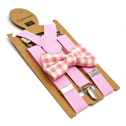 Aqua teal kids' adjustable bow tie & suspenders set, a unique choice for children's accessories