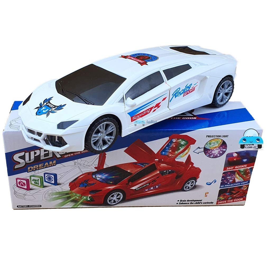 Red kids' flashing supercar toy with LED lights, perfect for interactive play