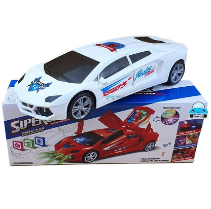 Red kids' flashing supercar toy with LED lights, perfect for interactive play
