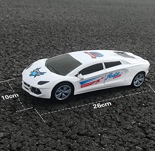Interactive kids' supercar toy in blue, featuring realistic flashing lights and movement